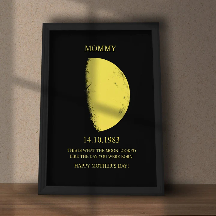 Custom for Mom Art Frame/ REAL MOON PHASE