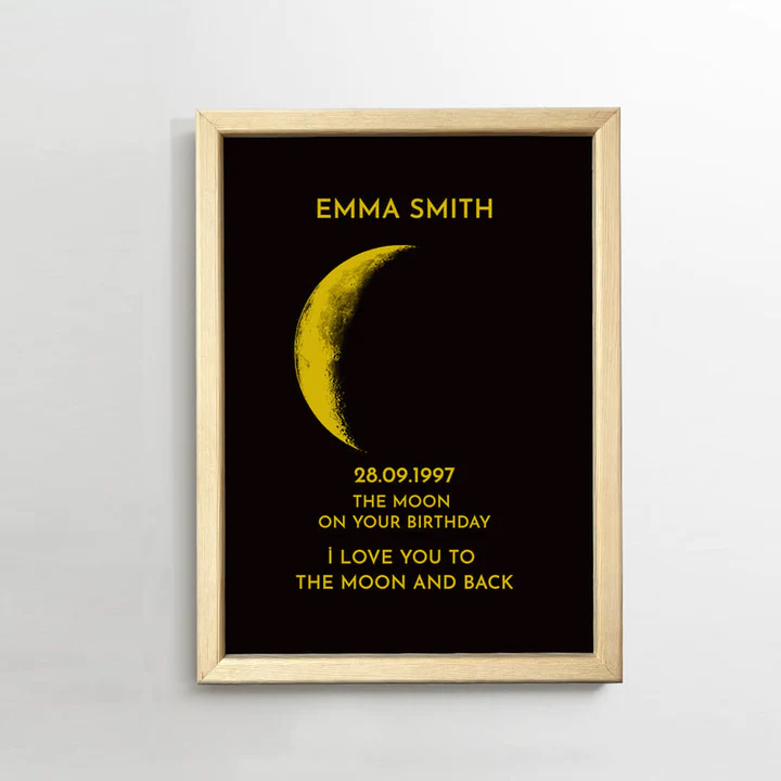 Custom for Mom Art Frame/ REAL MOON PHASE