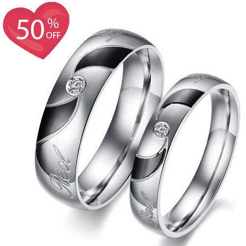 Love Of Spiral Titanium Steel Rings For Lover