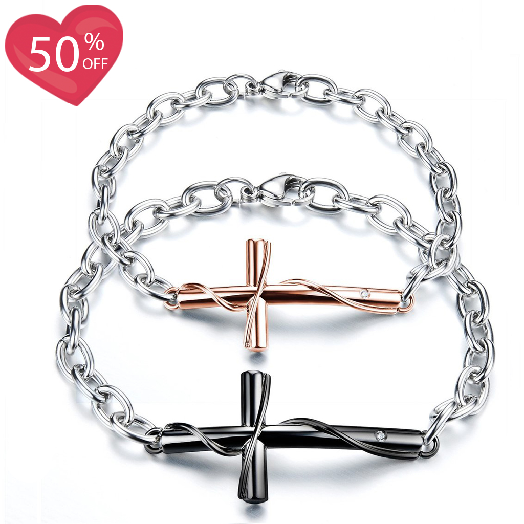 Retro Cross Classic Couple Bracelets（a set）