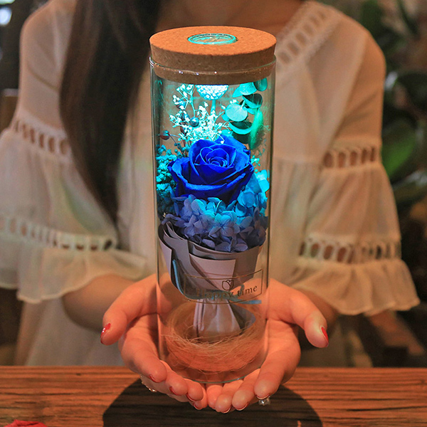 Bloom - LED Rose Bottle Lamp