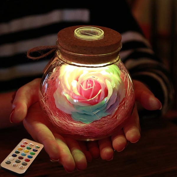 Bloom - LED Rose Bottle Lamp