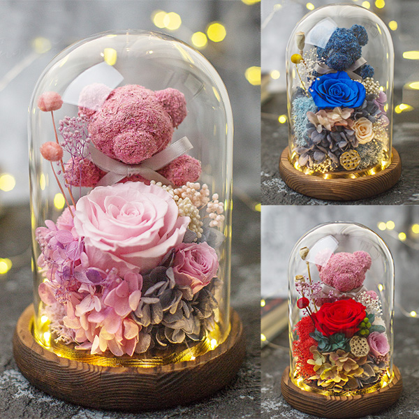 Bloom - LED Rose Bear Bottle