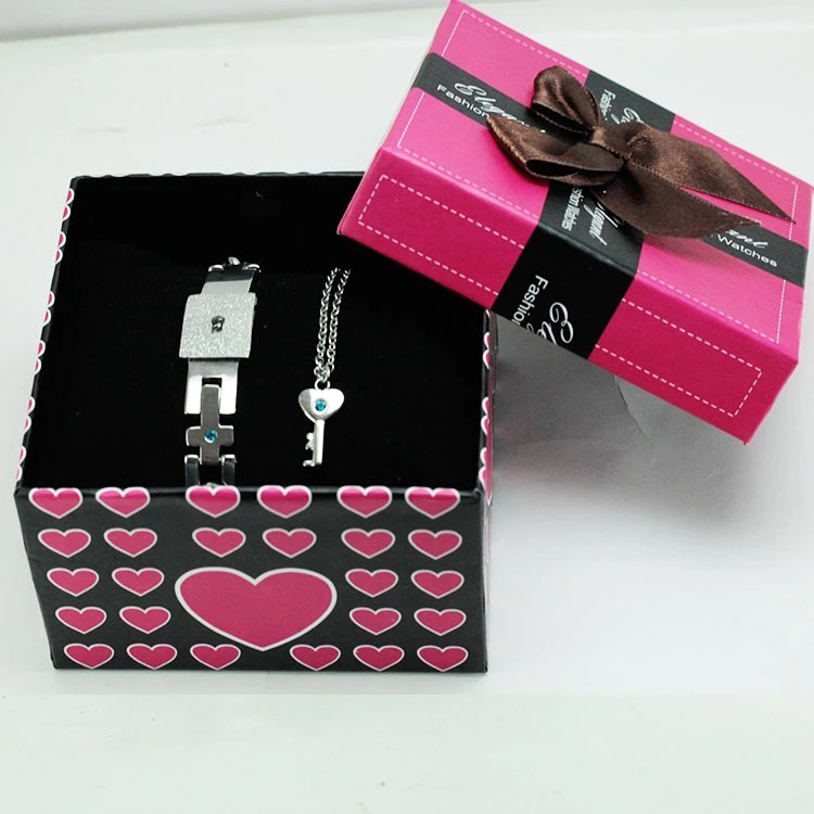 Personalized Love Lock and Key Matching Couples Bracelets & Necklace Set