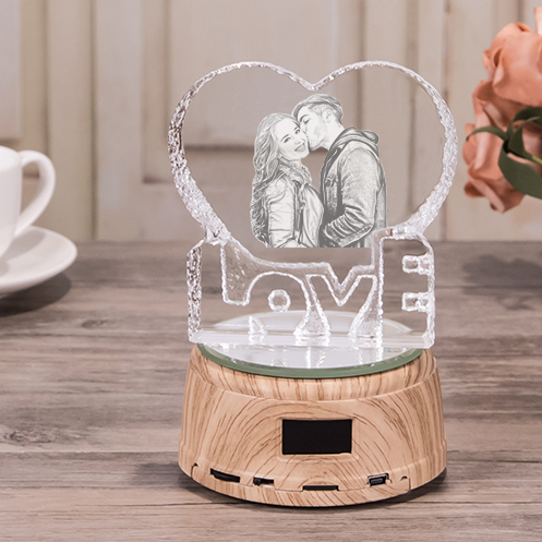 Custom 3D Photo Engraved Crystal Lamp